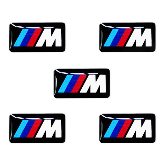 BMW M WHEEL DOMED GEL BADGE STICKER x 5